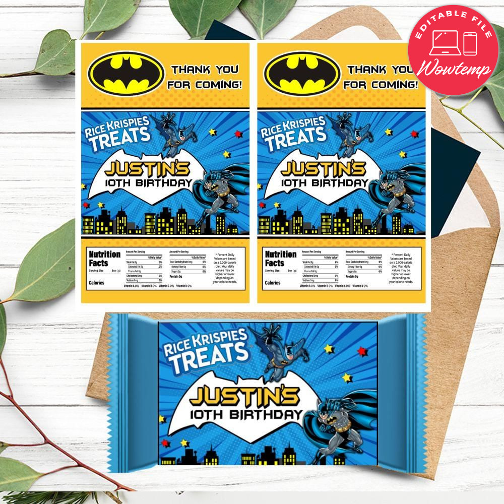 Batman Rice Krispies Treats Template Printable DIY | Wowtemp