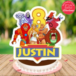 He-man Birthday Cake Topper Template Printable Instant Download