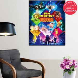 Sing 2 Birthday Poster Digital File Printable Instant Download