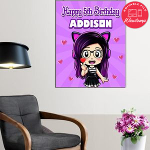 Kori Juega Birthday Poster Digital File Printable Instant Download