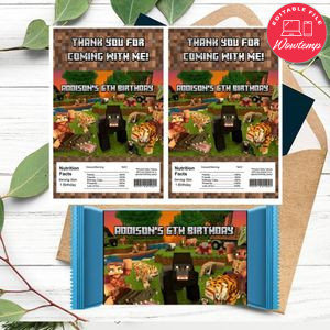 Jungle Minecraft Rice Krispies Treats Template Printable Instant Download