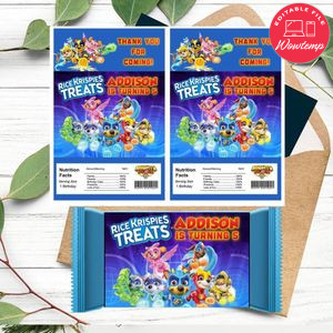 Paw Patrol Mighty Pups Rice Krispies Treats Template Printable Instant Download