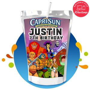 He-man Capri Sun Birthday Labels Digital File Printable Instant Download