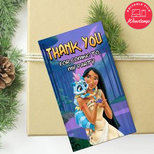 Pocahontas Thank You Tag Customizable Template To Print At Home Instant Download