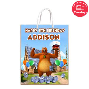 Grizzy And The Lemmings Gift Bag Label Template Printable Instant Download
