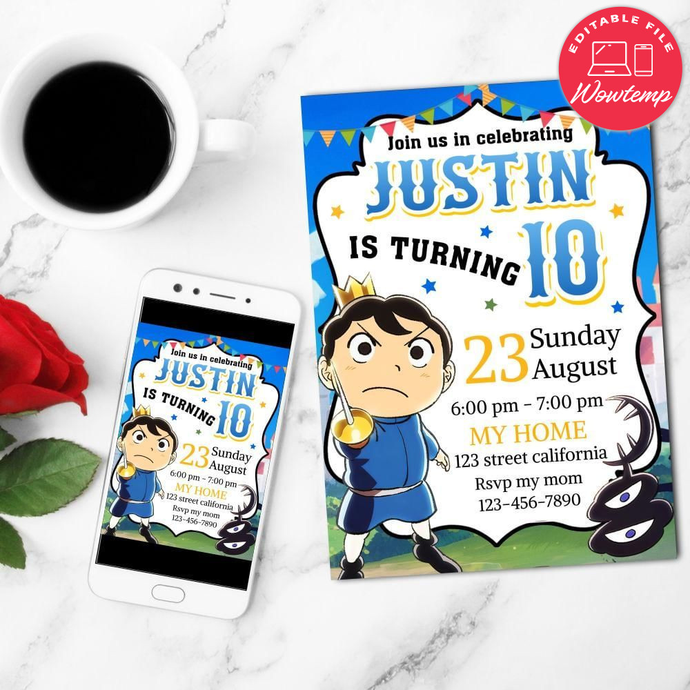 Ranking Of King Poggi Birthday Flyer Customizable Template to Print at Home Instant Download