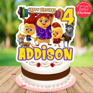 Chicken squad Birthday Cake Topper Template Printable Instant Download