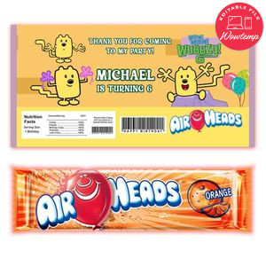 Wow Wow Wubbzy Airhead Candy Wrapper Template Printable Instant Download