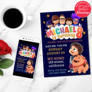 Kazoops Birthday Invitation Customizable Template to Print at Home Instant Download