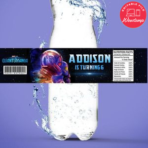 Ant man Birthday Water Bottle Label Template to Print at Home Instant Download