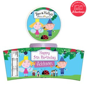 Ben And Holly's Little Kingdom Cotton Candy Label Template To Print At Home Instant Download