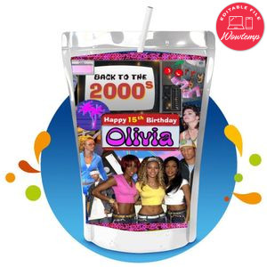 Early 2000s Capri Sun Birthday Label Digital File Printable Instant Download