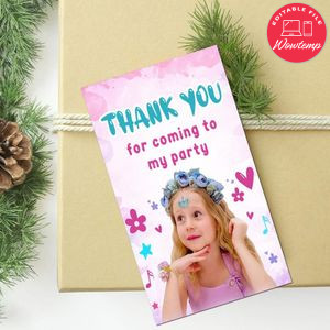Nastya Thank You Tag Customizable Template To Print At Home Instant Download