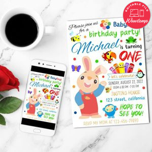 BabyFirst Invitation Customizable Template to Print at Home Instant Download