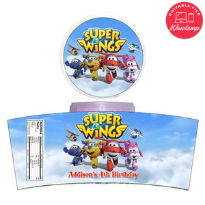 Super Wings Cotton Candy Label Template To Print At Home Instant Download
