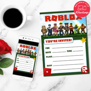 Roblox Game Fill In Blank Mobile Invite Customizable Template Instant Download