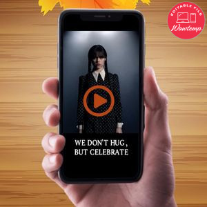 Wednesday Birthday Video Invitation Digital Template Customizable Instant Download