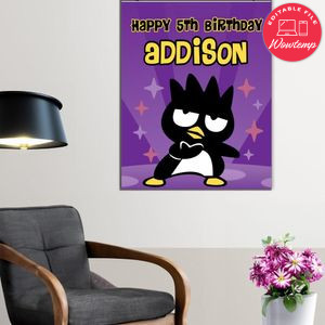 Badtz Maru Birthday Poster Digital File Printable Instant Download