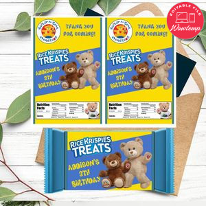 Build a bear Rice Krispies Treats Template Printable Instant Download