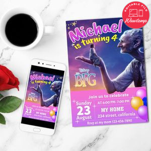 Bfg Birthday Flyer Customizable Template to Print at Home Instant Download