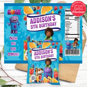 Boov Birthday Party Fruit Snack Bag Digital File Printable Instant Download