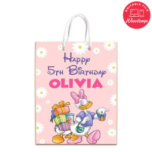 Daisy Duck Gift Bag Label Template Printable Instant Download