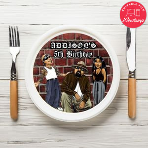 Cholo Birthday Plate Template Customizable To Print At Home Instant Download
