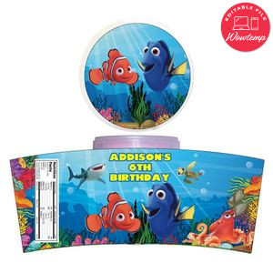 Finding Dory Nemo Cotton Candy Label Template To Print At Home Instant Download