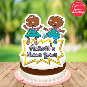 Phil and lil Gender Reveal Cake Topper Template Printable Instant Download