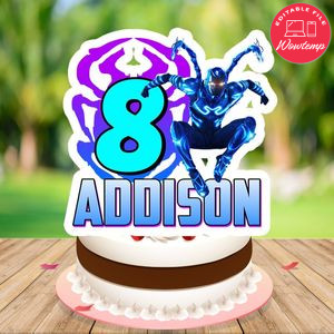 Blue beetle Cake Topper Template Printable Instant Download