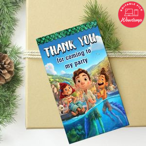Disney Pixar Luca Thank You Tag Customizable Template To Print At Home Instant Download