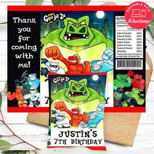 Goo Jit Zu Birthday Chip Bag Digital File Printable Instant Download