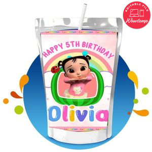 Cece cocomelon Capri Sun Birthday Label Digital File Printable Instant Download