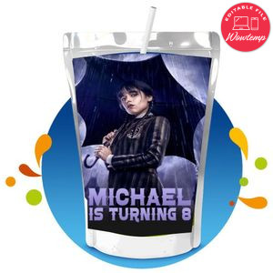 Wednesday Capri Sun Birthday Labels Digital File Printable Instant Download