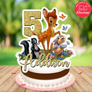 Bambi magic world Birthday Cake Topper Template Printable Instant Download