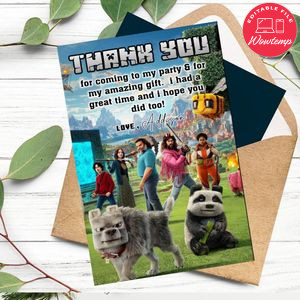 Minecraft Thank You Card Customizable Template To Print At Home Instant Download
