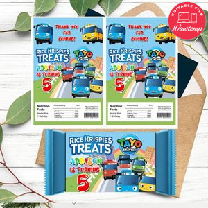 Tayo Rice Krispies Treats Template Printable Instant Download