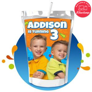 Vlad and niki Capri Sun Birthday Labels Digital File Printable Instant Download