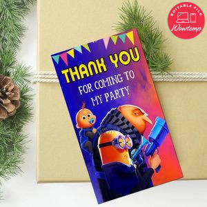 Despicable Me 4 Thank You Tag Customizable Template To Print At Home Instant Download