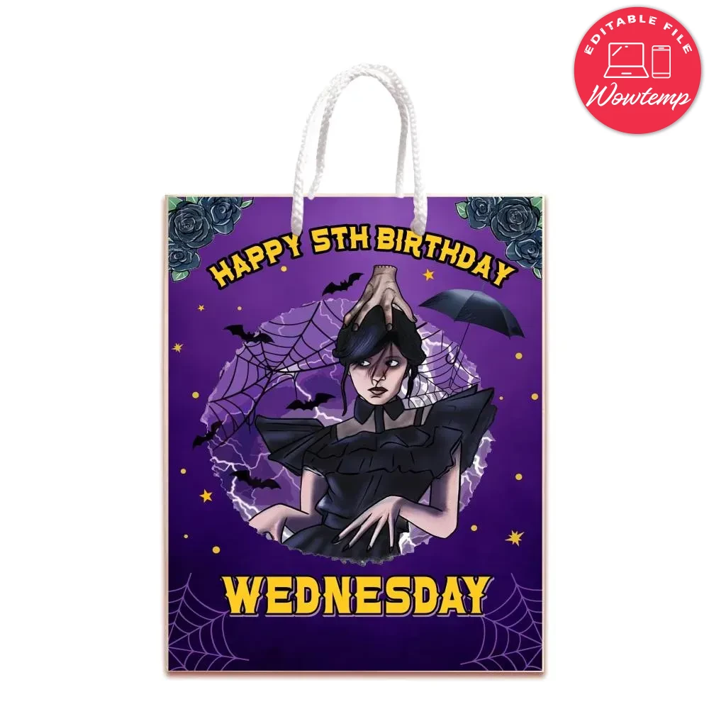Wednesday Gift Bag Label Template Printable DIY | Wowtemp