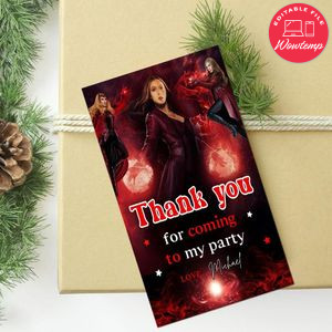 Wanda Maximoff Thank you tag Customizable Template to Print at Home Instant Download