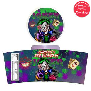 Joker Cotton Candy Label Template To Print At Home Instant Download