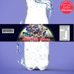 Yakitori Soldiers of Misfortune Birthday Water Bottle Label Template to Print at Home Instant Download