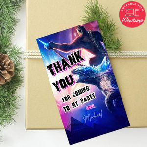 Godzilla X Kong: The New Empire Thank You Tag Customizable Template To Print At Home Instant Download