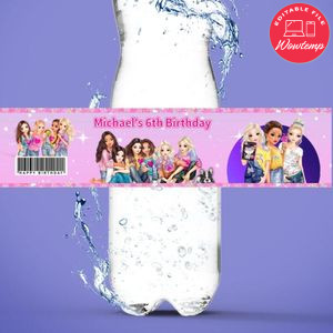 TOPModel Birthday Water Bottle Label Template to Print at Home Instant Download