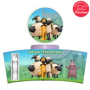 Shaun The Sheep Cotton Candy Label Template To Print At Home Instant Download