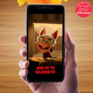 Paws of fury Birthday Video Invitation Digital Template Customizable Instant Download