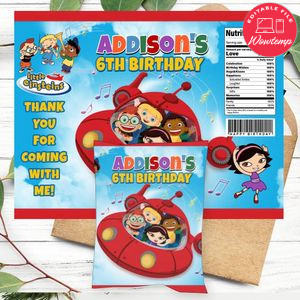 Little Einstein Birthday Party Chip Bag Digital File Printable Instant Download