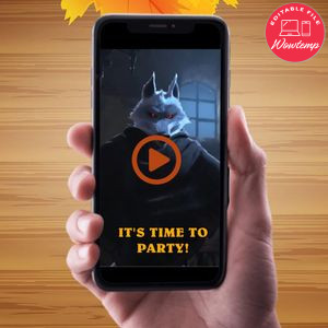 Puss in Boots Birthday Video Invitation Digital Template Customizable Instant Download