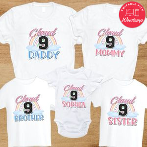 Cloud Nine Family Birthday Party T-Shirt
